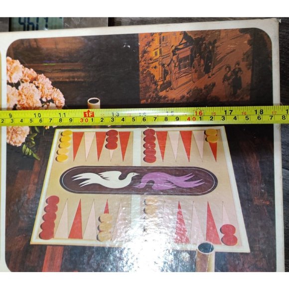 Vintage Backgammon Game Selchow & Righter 1975 Wood Pieces Complete w/o Booklet - Picture 13 of 15